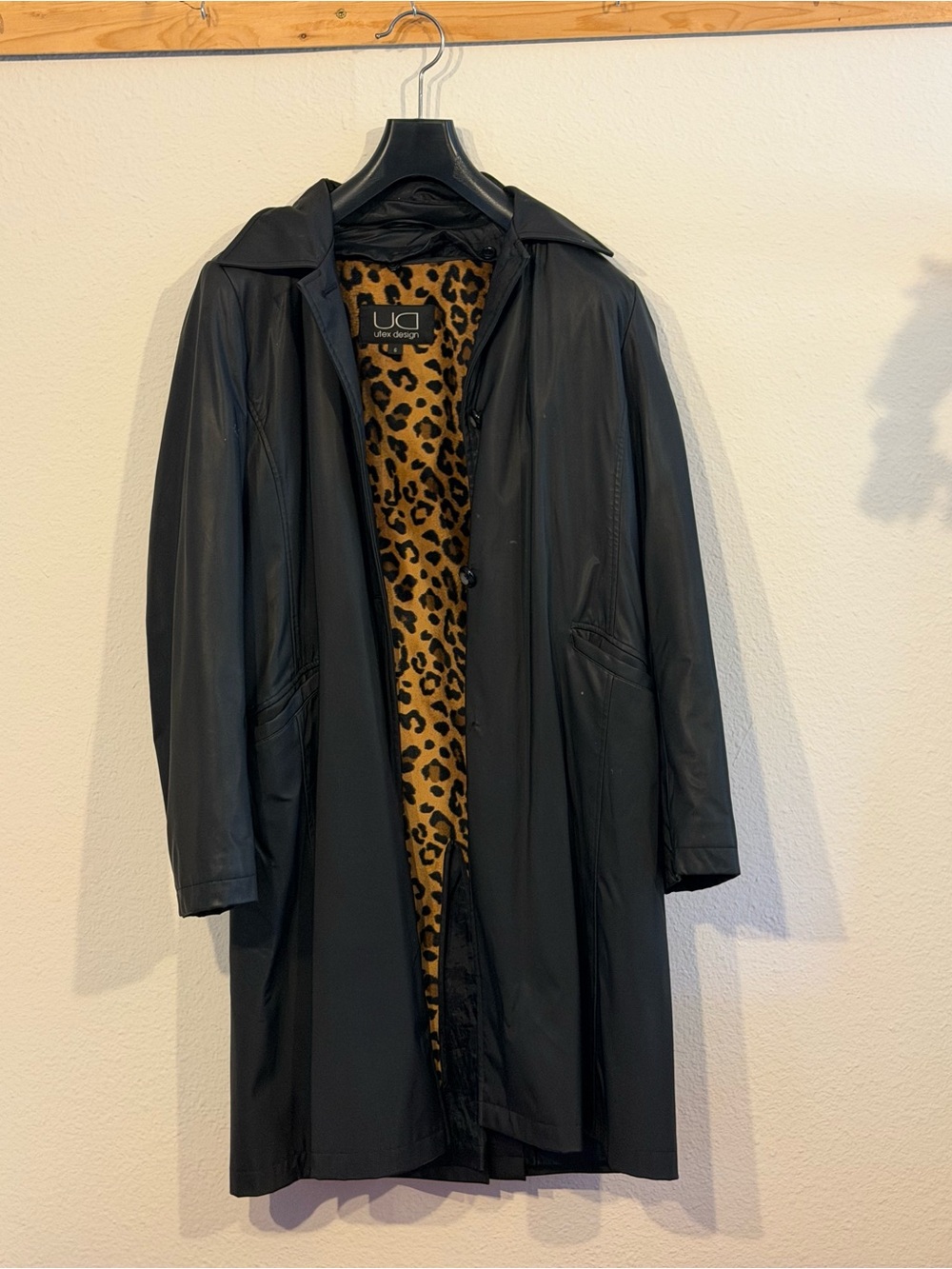 UTEX DESIGN weather friendly Trench Coat with Leopard Print Lining